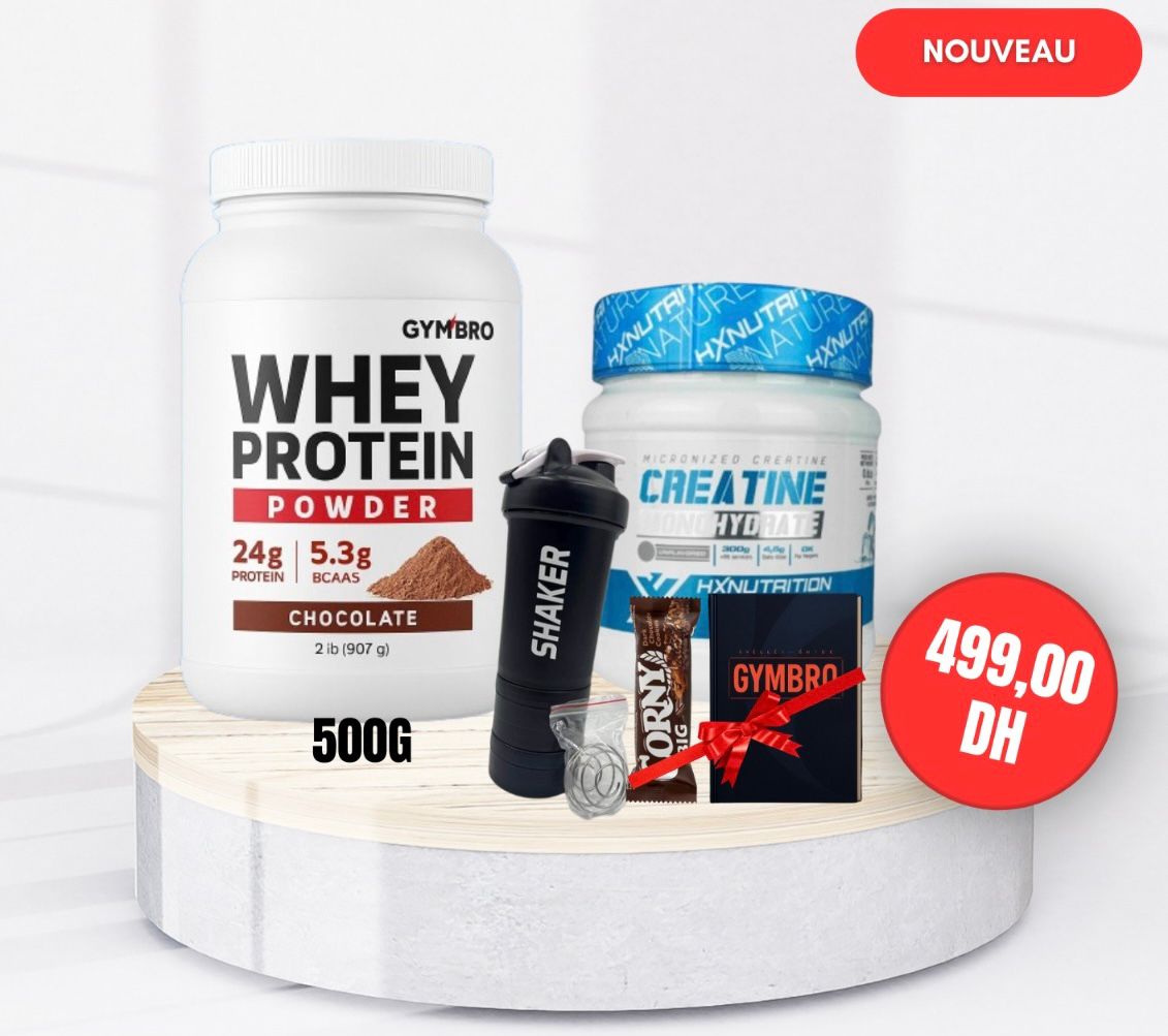 500G Whey Protein+ 1 Creatine Hx 300G+ Shaker+ Granola Bar+Ebook